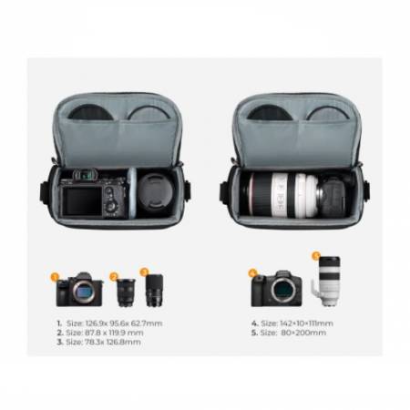 K&F Concept KF4428 Camera Sling Bag 5 l - torba fotograficzna typu sling - przykład użycia